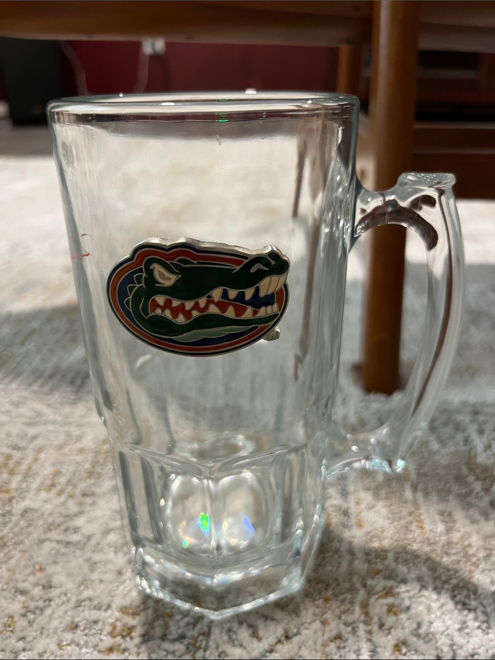 XL Florida Gators Clear Glass Beer Mug - Green/Orange Logo z23